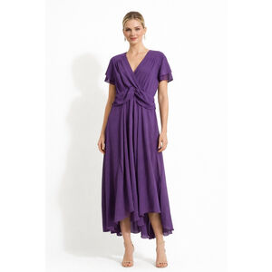 Liang Liang Purple High Low Dress Size missing - Pit to pit 19” across